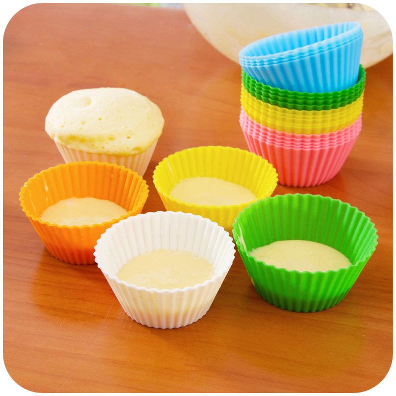 1 Stk Silikon Cupcake Liners Gjenbrukbare Bakekopper Nonstick Easy Clean Muffinsformer 4 Former