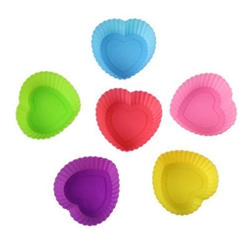 1 Stk Silikon Cupcake Liners Gjenbrukbare Bakekopper Nonstick Easy Clean Muffinsformer 4 Former