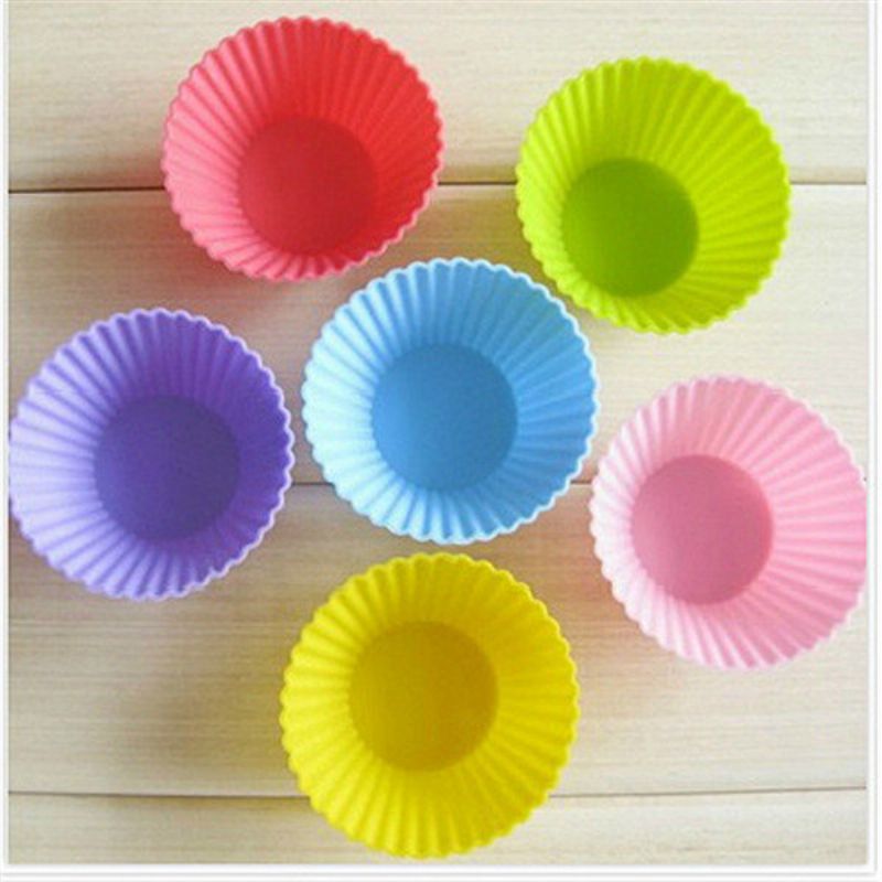 1 Stk Silikon Cupcake Liners Gjenbrukbare Bakekopper Nonstick Easy Clean Muffinsformer 4 Former