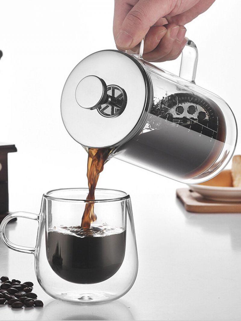 1 Stk Varmebestandig 300/600 Ml Dobbeltlags Glass Te Kaffetrakter Krus Gryte Med Filter Infuser Rett Kjøkkenverktøy