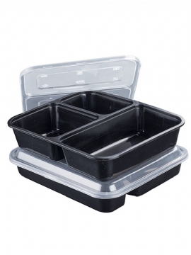 10 Meal Prep Engangsboks Lunsj Bpa-frie Bokser Plastmatbokser Three Grid