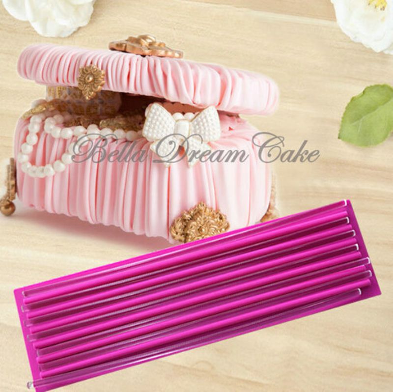 (330x98mm) 3d Crinkle Cake Silikon Blonder Wrap Molding Art Bag Smykkeskrin Mold