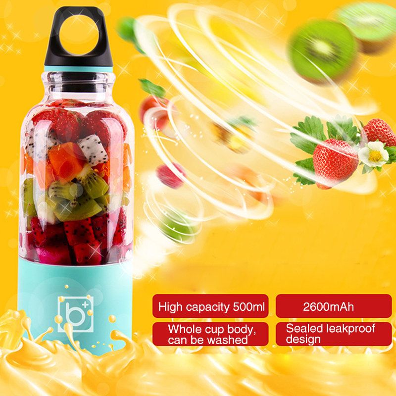 500ml Bærbar Juicer Cup Usb Oppladbar Elektrisk Automatisk Bingo Grønnsaker Frukt Juice Maker Cup