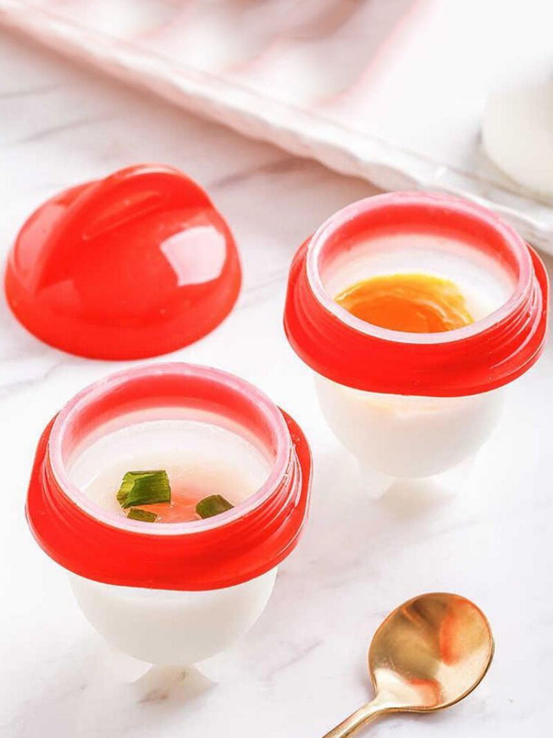 6 Stk A Sett Egg Steamer Silikon Non-stick Kokt Egg Cup Kjøkken Gadgets Baketilbehør Form