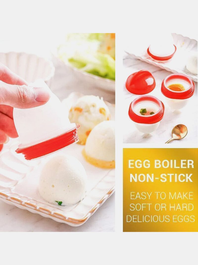 6 Stk A Sett Egg Steamer Silikon Non-stick Kokt Egg Cup Kjøkken Gadgets Baketilbehør Form