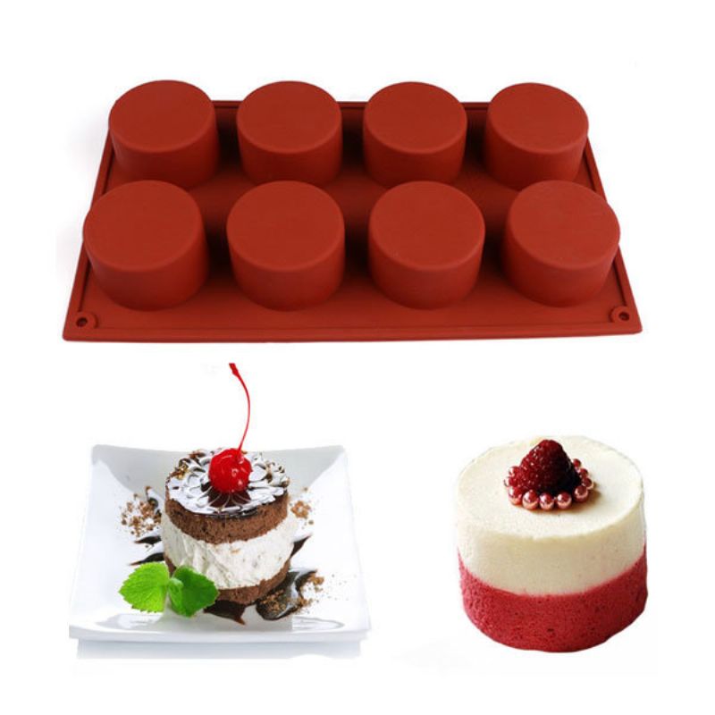 8 Hull Rund Form Silikon Kakeform 3d Sjokolade Godteri Pudding Isform Fondant Konditorform