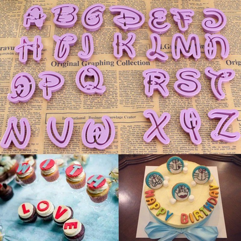 Alfabet Letter Cookies Pregekuttere Kakedekorering Fondant Sugarcraft Tool