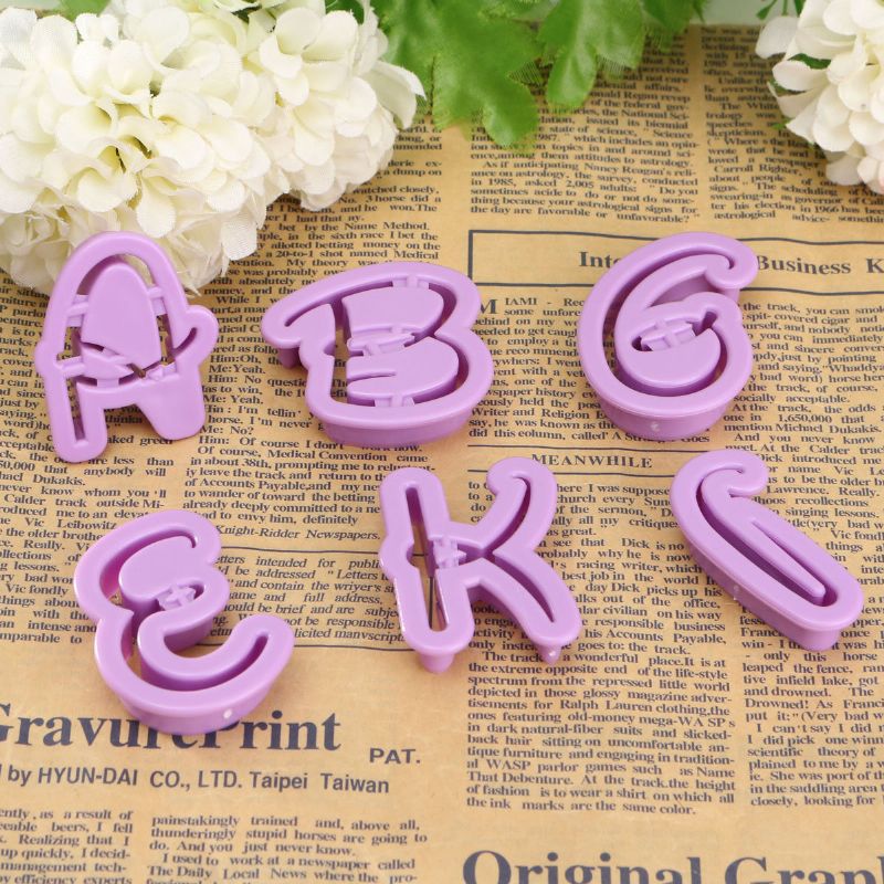 Alfabet Letter Cookies Pregekuttere Kakedekorering Fondant Sugarcraft Tool