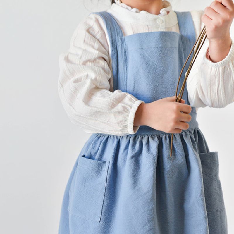 Barn Forkle Baking Ren Bomull Lin Kjøkken Kjeledress