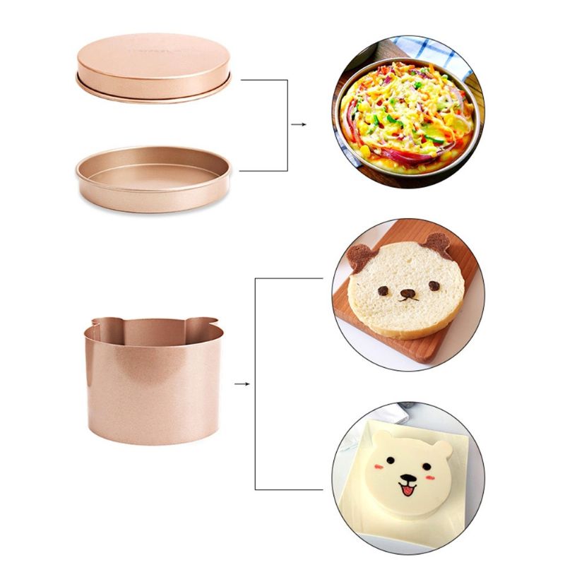 Bear Shape Nonstick Bakeware Sett 3 Deler Superior Food Grade Carbon Steel Kjøkken Bakepanner Essential Husholdning Tåler Oppvaskmaskin