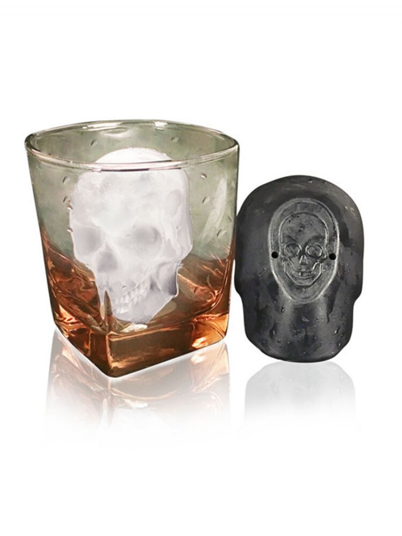 Big Skull Ice Mold Silikon Enkelt Hull Ice Gitter Creative Horror Big Ice Fortykket Ismaskin