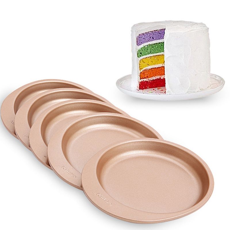 Chefmade Silikon Rainbow Kakeform Bakeware Rund Diy Stekepanne Silikonkakeformer Til Baking 5 Stk.