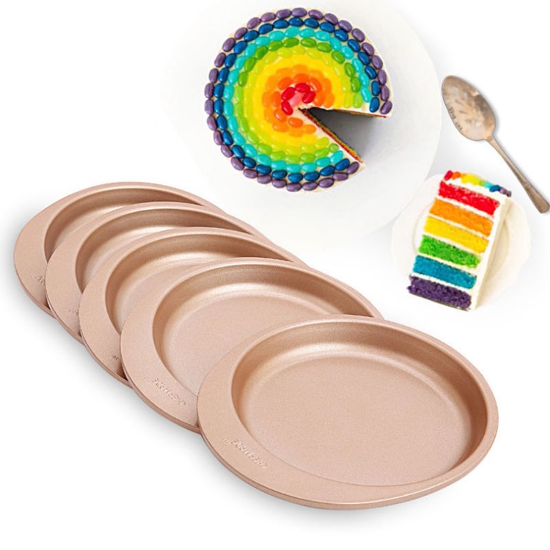 Chefmade Silikon Rainbow Kakeform Bakeware Rund Diy Stekepanne Silikonkakeformer Til Baking 5 Stk.