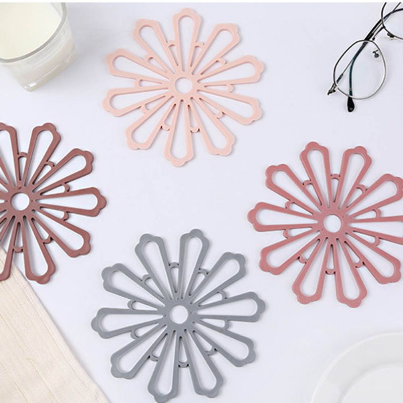 Creative Fancy Flower Model Tykke Anti-skalding Coaster Myk Giftfri Pvc-dekkeunderlag Tekannepute Dekorasjon