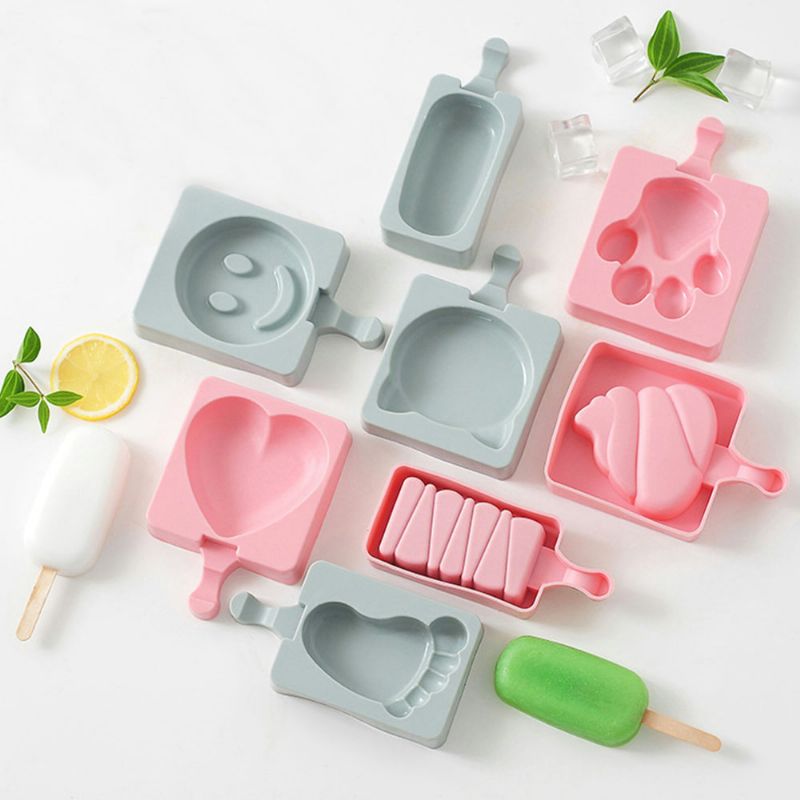 Diy Animal Fruit Shape Iskremform Silikon Popsicle Sett Molds