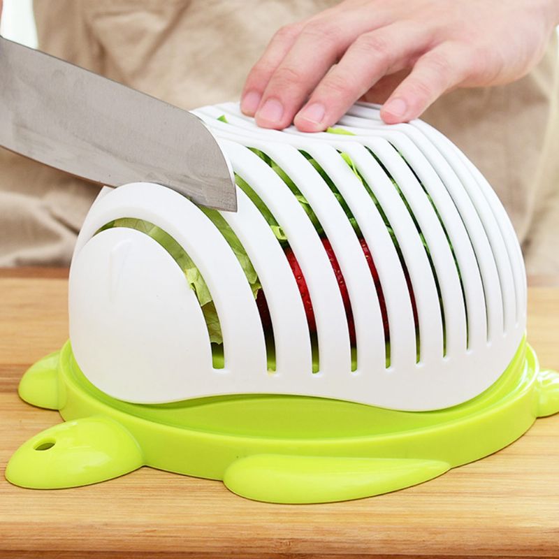 Easy Kit Salat Grønnsak Frukt Slicer Chopper Bowl Kjøkken Ferskmat Oppvaskmaskin Cutter Maker Verktøy