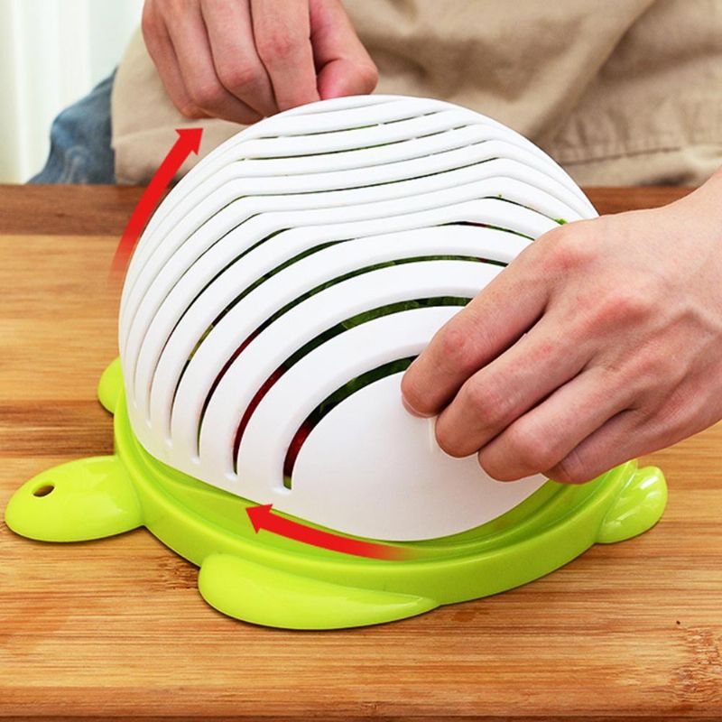 Easy Kit Salat Grønnsak Frukt Slicer Chopper Bowl Kjøkken Ferskmat Oppvaskmaskin Cutter Maker Verktøy