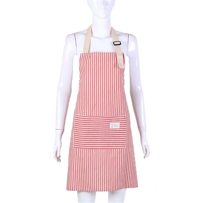 Fasjonabel Spenne Fem Farge Stripe Forkle Husholdning Brukt Daglig Kjøkken Pinafore Bunnstoff Sarong Fabrikk Direkte Salg Midjeduk For Kjøkkenbruk