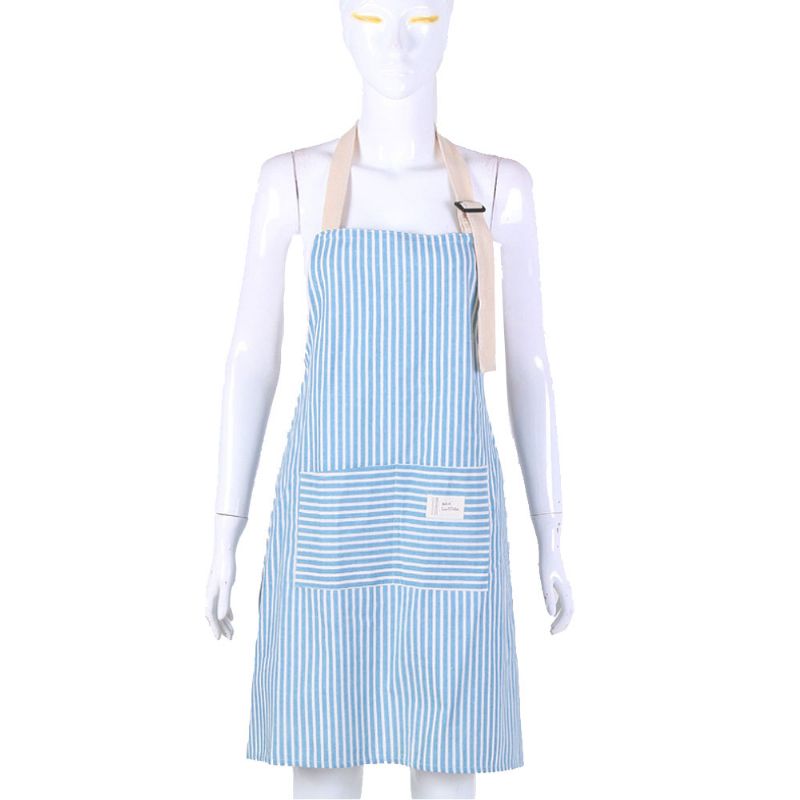 Fasjonabel Spenne Fem Farge Stripe Forkle Husholdning Brukt Daglig Kjøkken Pinafore Bunnstoff Sarong Fabrikk Direkte Salg Midjeduk For Kjøkkenbruk