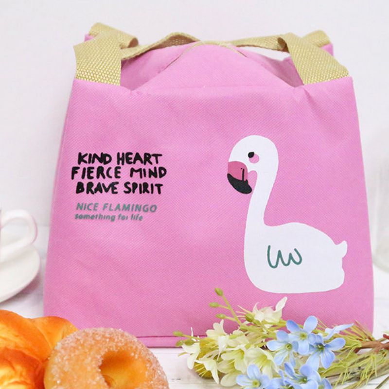 Flamingo Insulation Lunch Box Bag Shopping Tote Bag Momy Bag