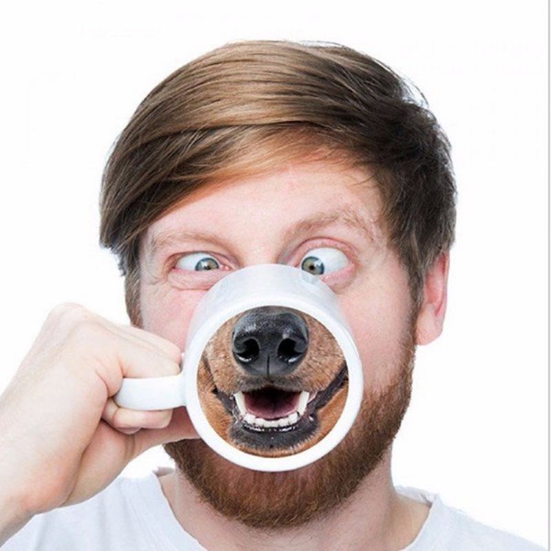 Funny Dog Nese Kaffe Te Krus Creative Pet Doggy Nose Keramisk Vannkopp