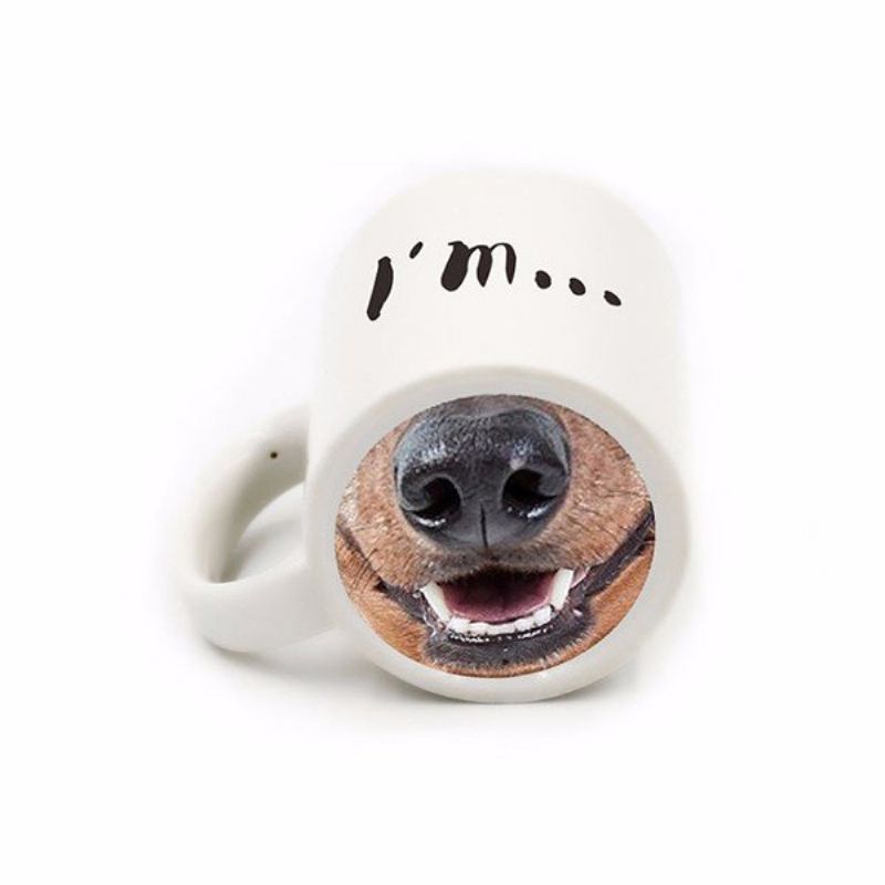 Funny Dog Nese Kaffe Te Krus Creative Pet Doggy Nose Keramisk Vannkopp