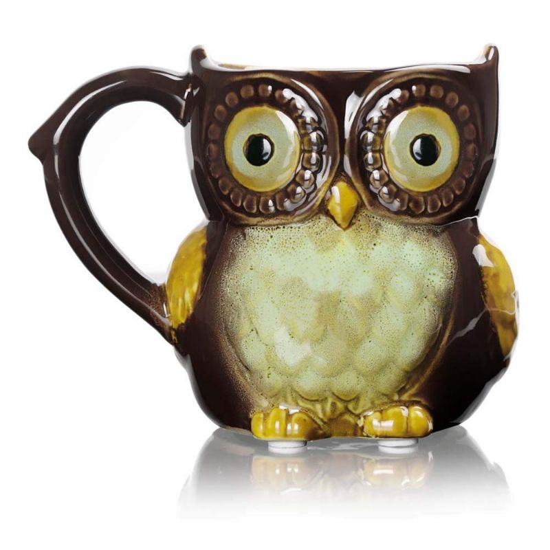 Funny Owl Keramisk Kaffekrus Te-krussøt Owl Morning Coffee Cup 12 Oz