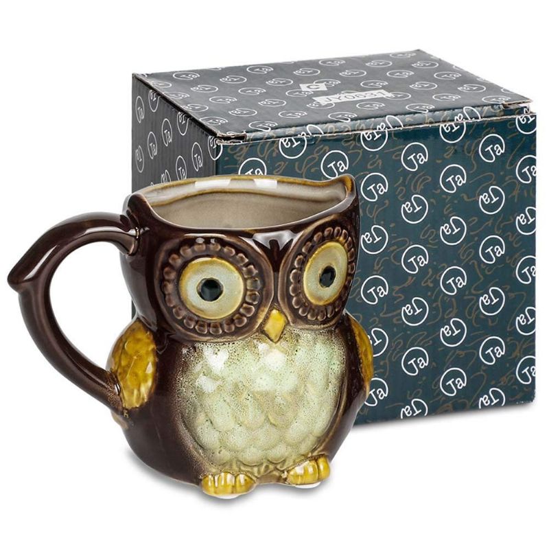 Funny Owl Keramisk Kaffekrus Te-krussøt Owl Morning Coffee Cup 12 Oz