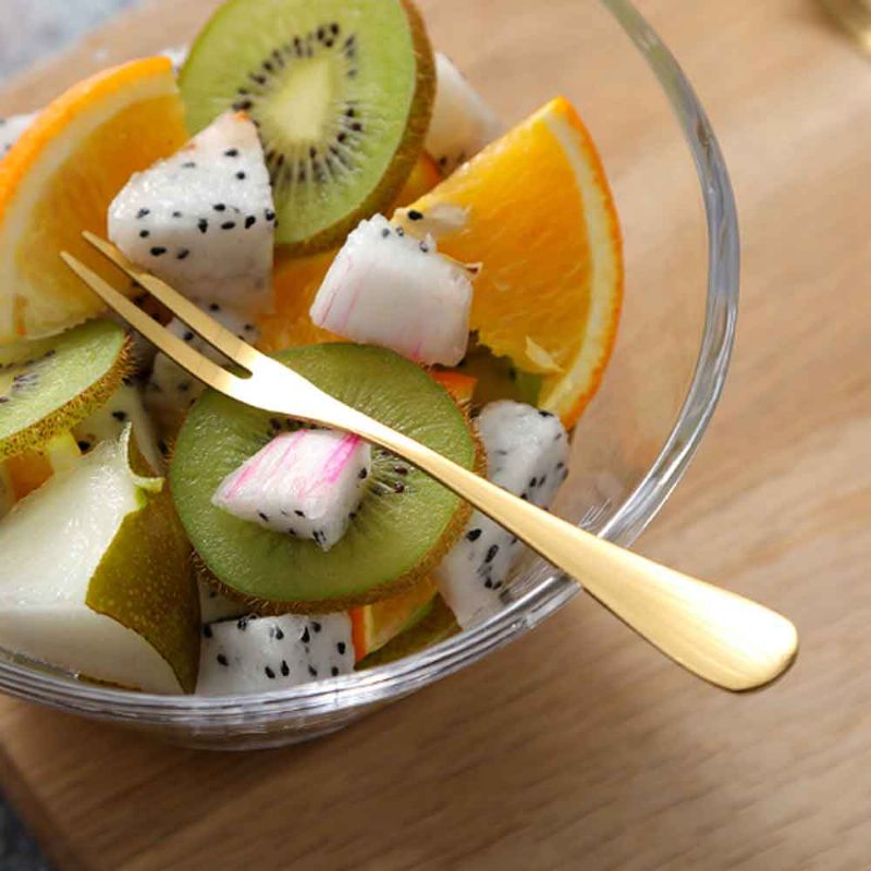 Glass Fruktsalatskål Gjennomsiktig Bolle Dessert Grønnsakis Nudelskål For Husholdning Med Gafler