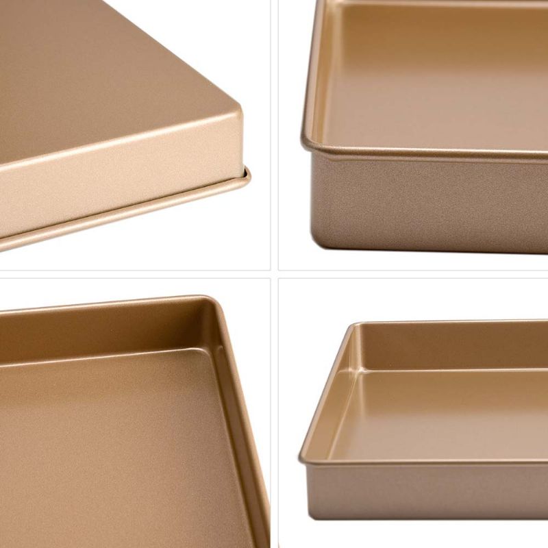 Gylden 11x11 Tommer Kvadratisk Non-stick Bakevarer Kakeform Kjeks Nougat Bake Ware Cookie Sheet Bakebrett