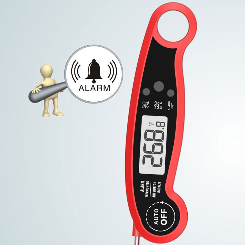 Høytemperaturalarmtermometer For Kjøkken Baketemperaturmåling Sammenleggbart Alarmtermometer For Melkevann Grilltemperaturtest Vanntett