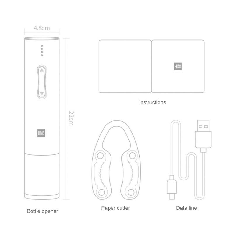 Huohou Elektrisk Korketrekker Flaskeåpner Usb Oppladbar Vinflaskeåpner Med Batteridisplay Og Lav Støy For 6s Hurtigåpning