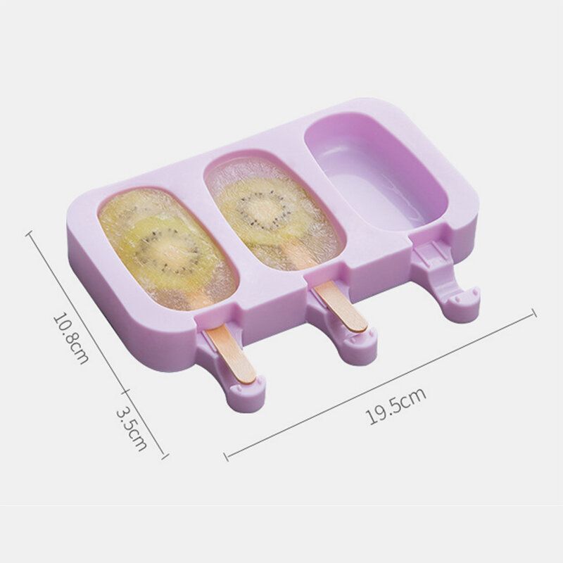 Iskrem Iskremform Silikon Tegneserie Hjemmelaget Ispinner Popsicle Mold Hjem Satt Til Å Sende 50 Trepinner