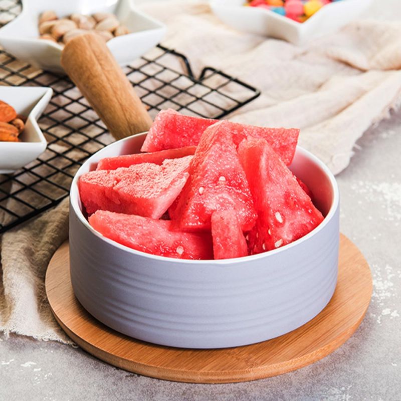 Keramikkskål I Japansk Stil Med Trehåndtak Stilig Porselensskål For Melkefruktsalat