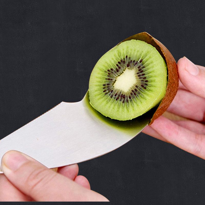 Kiwi Fruit Peeler 304 Rustfritt Stål Skjærer Multifunksjonell Fruktkniv Pulp Scoop Kjøkkenverktøy Fruktskjærer