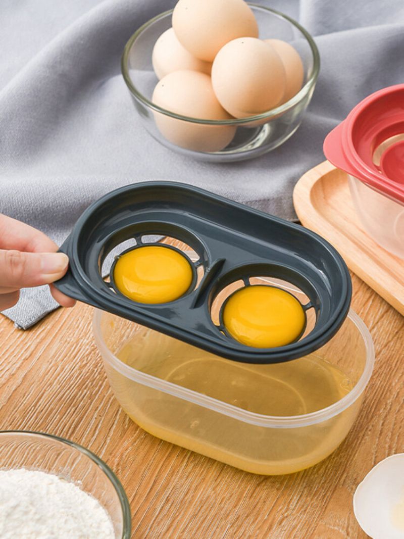 Kjøkken Double Grid Egg Separator Miljøvennlig Eggeplommedeler Verktøy Kichen Tilbehør Matlaging