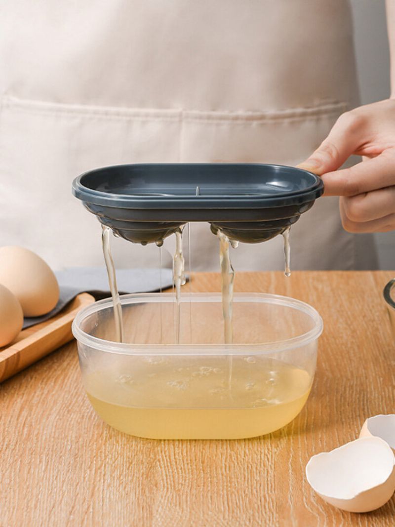 Kjøkken Double Grid Egg Separator Miljøvennlig Eggeplommedeler Verktøy Kichen Tilbehør Matlaging