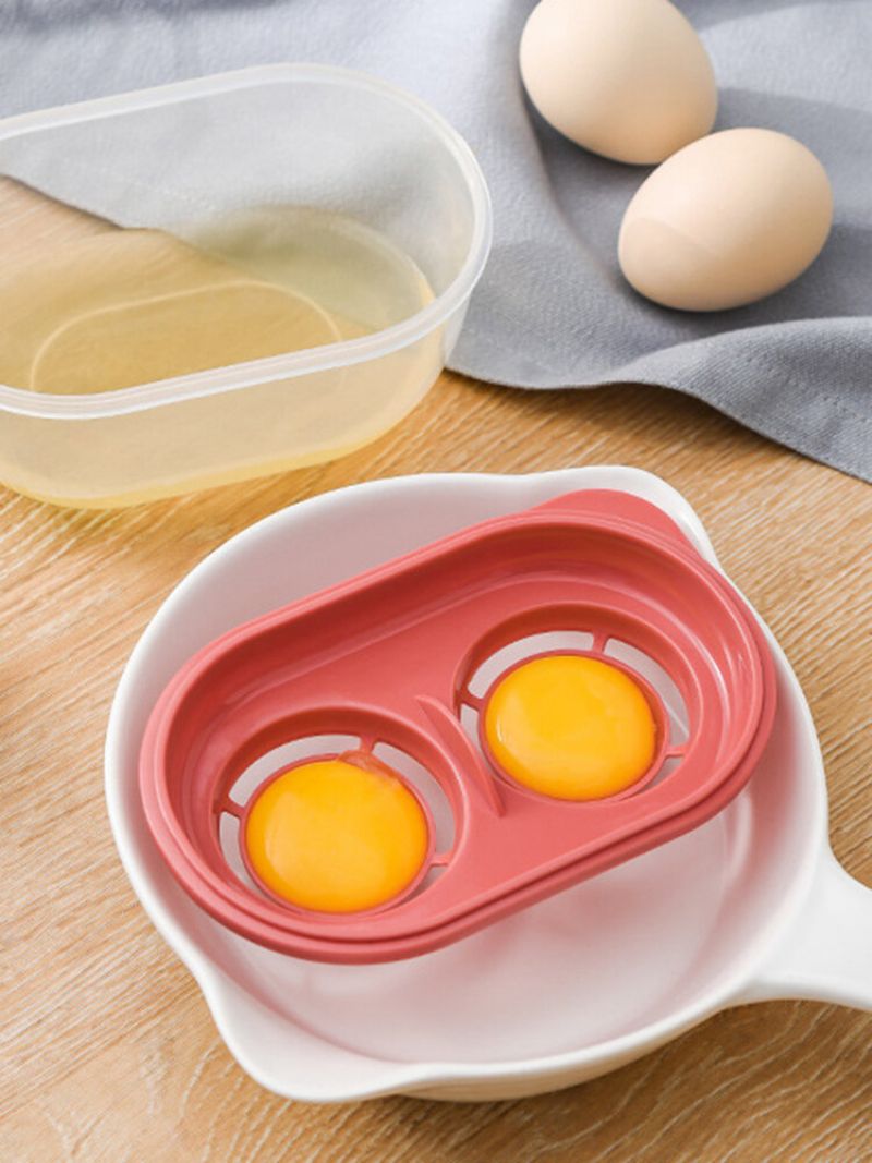 Kjøkken Double Grid Egg Separator Miljøvennlig Eggeplommedeler Verktøy Kichen Tilbehør Matlaging