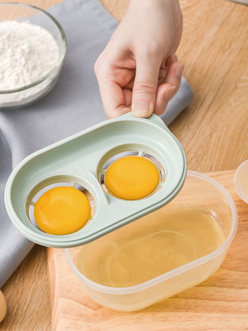 Kjøkken Double Grid Egg Separator Miljøvennlig Eggeplommedeler Verktøy Kichen Tilbehør Matlaging