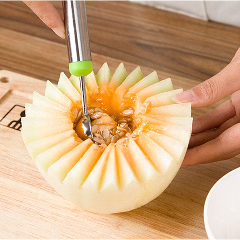 Melon Frukt Utskjæringskniv Skjærer Iskrem Ball Scoop Spoon Baller Diy Assortert Kaldskålverktøy