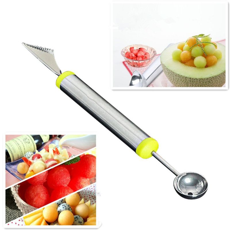 Melon Frukt Utskjæringskniv Skjærer Iskrem Ball Scoop Spoon Baller Diy Assortert Kaldskålverktøy