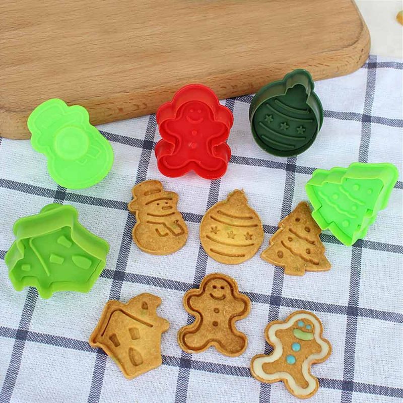 Mini Christmas Cookie Cutter Set Rustfritt Stål Kjeksformsett