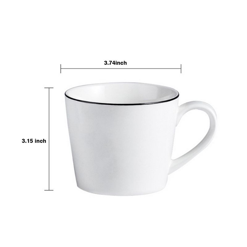 Minimalistisk Elegant Hvit Keramikkkrus Stor Kapasitet Ren Farge Kontor Husholdningsfrokost Melk Kaffekopp