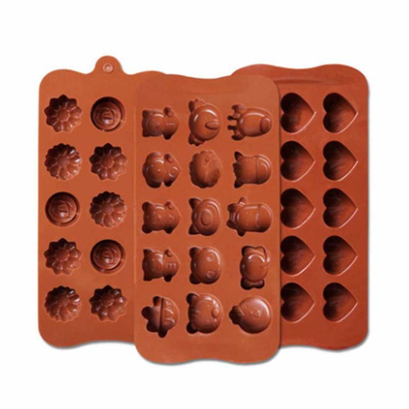 Multi Shape Bakeform Med 15 Hull Silikon Sjokolade Godteri Pudding Gelé Lollipop Diy Form