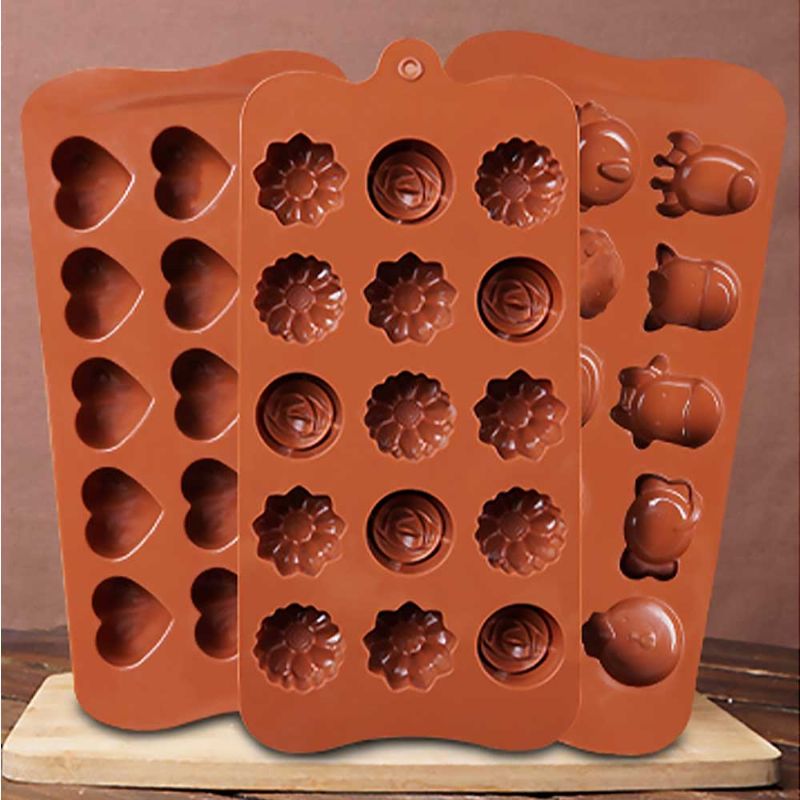 Multi Shape Bakeform Med 15 Hull Silikon Sjokolade Godteri Pudding Gelé Lollipop Diy Form