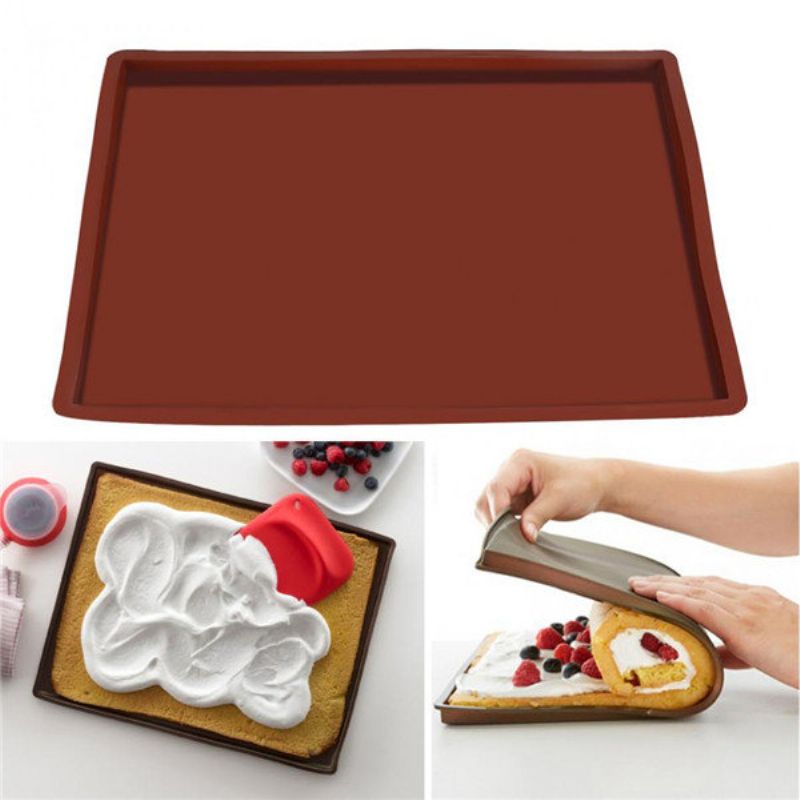 Non-stick Silikon Ovn Bakematte Swiss Roll Bakeark Rulledeig Pad