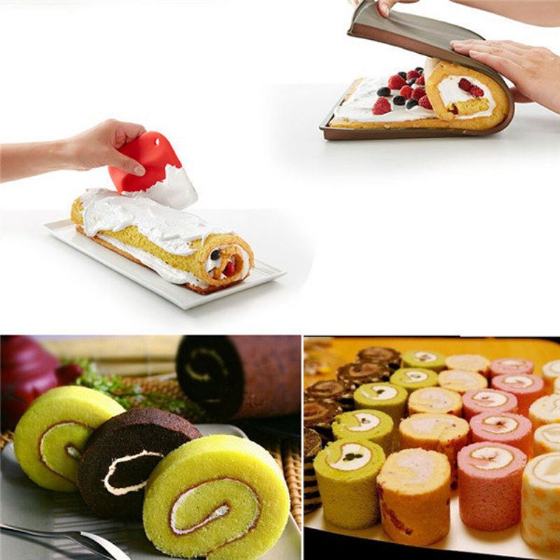 Non-stick Silikon Ovn Bakematte Swiss Roll Bakeark Rulledeig Pad