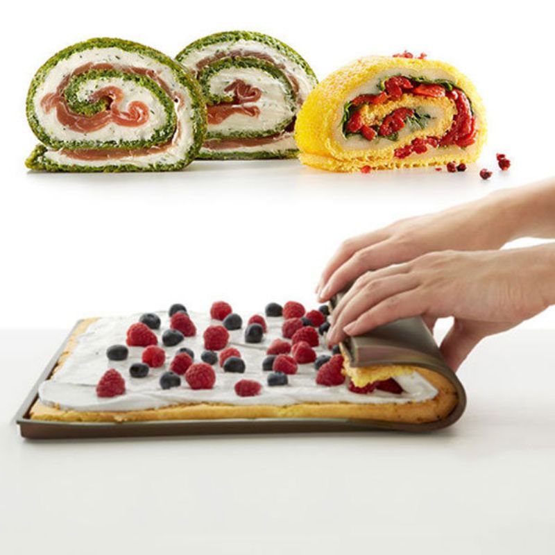 Non-stick Silikon Ovn Bakematte Swiss Roll Bakeark Rulledeig Pad