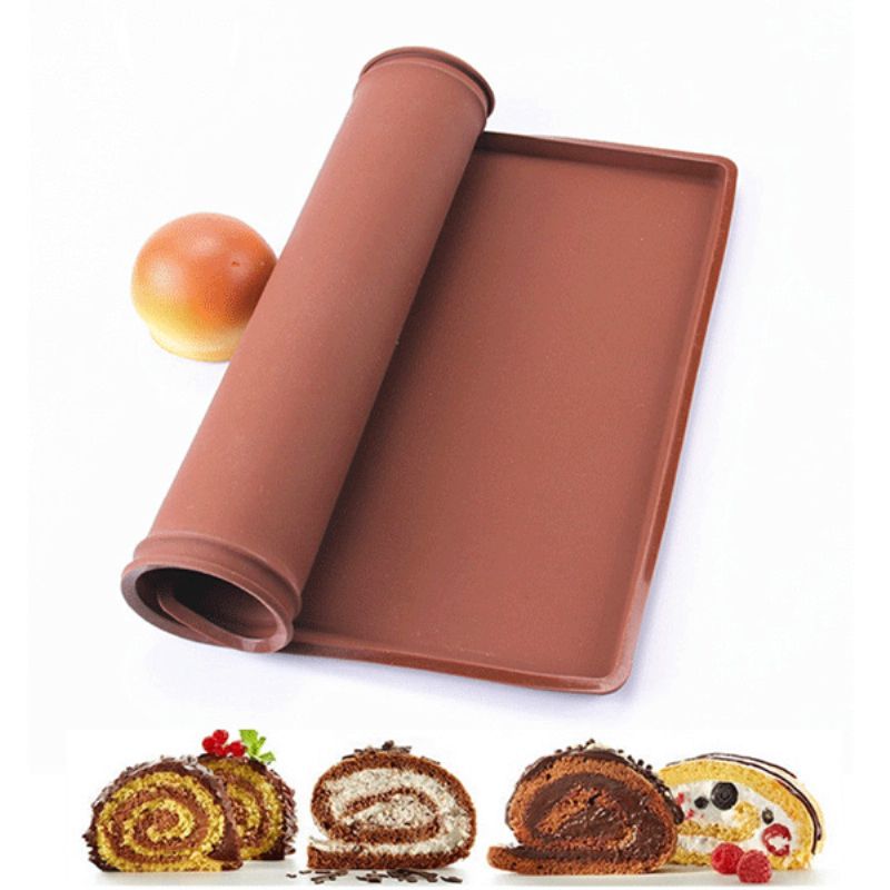 Non-stick Silikon Ovn Bakematte Swiss Roll Bakeark Rulledeig Pad