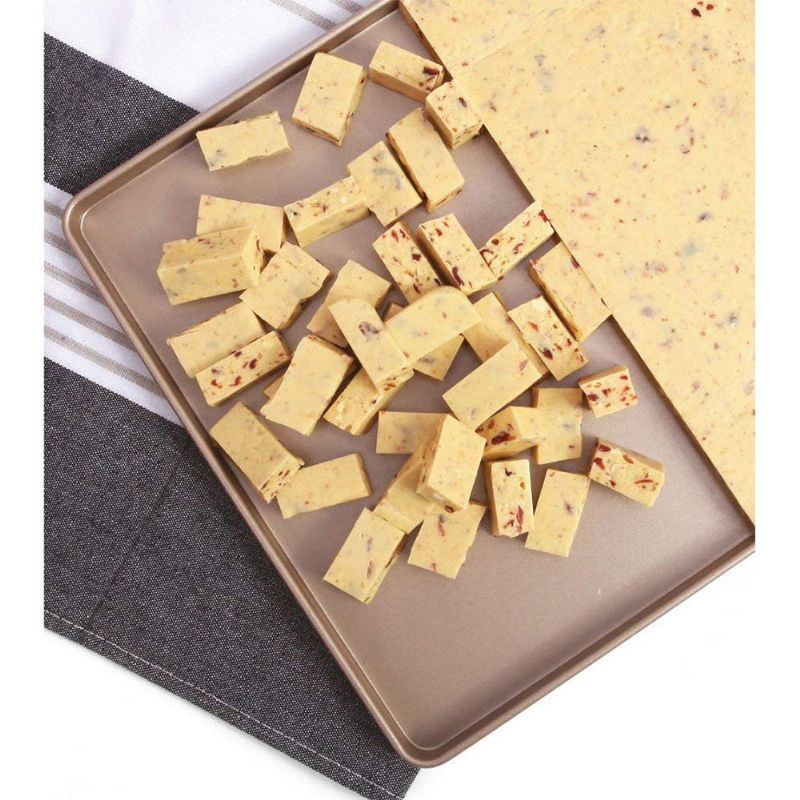 Nonstick Karbonstål Bakeplate 12 Inchsquare Cake Pan Cookie Sheet Gold